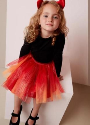 Костюм спідниця та обруч ріжки д'яволення halloween george 7-8 лет р. 122-128