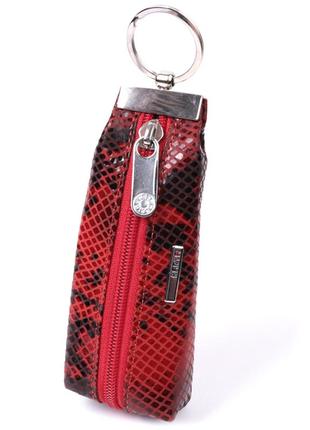 Удобная ключница с змеиным принтом из натуральной кожи karya 22821 разноцветный