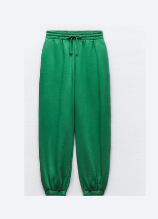 Zara женские джогеры green