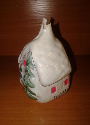 Ялинкова іграшка срср "будиночок з ялинками" новий рік прикраса.