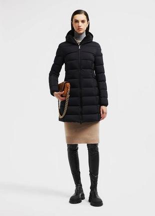 Класичний якісний чорний жіночий пуховик moncler стьоганий жіночий пуховик італія зимовий жіночий пуховик класика