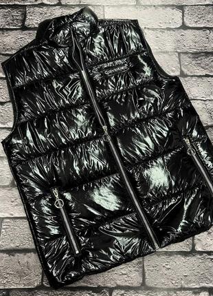 Стильная фирменная стеганая женская жилетка calvin klein черная женская жилетка утепленная демисезонная женская жилетка дута