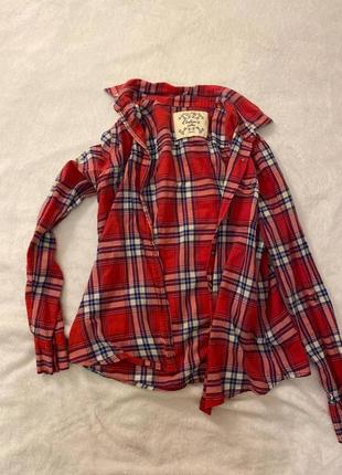 Красная рубашка в клетку colin's размер хс/с