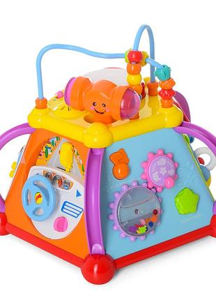Музыкальная развивающая игрушка мультибокс 806(multicolor) в комплекте лабиринт и молоточек