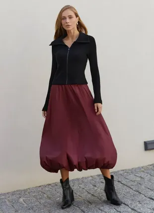 Меди юбка баллон из плащёвки широкая юбка полусолнце