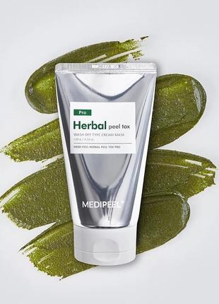 Очищаюча пілінг-маска для обличчя зі спікулами medi-peel herbal peel tox pro - 120 г
