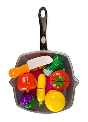 Іграшкові продукти на липучках 3016c зі сковородою з лимоном