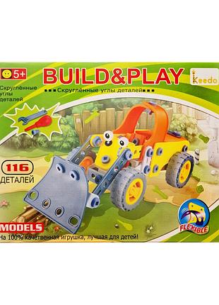Конструктор детский build&play "бульдозер" keedo j-108a, 116 элементов