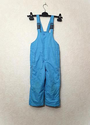 Impidimpi полукомбинезон штаны с нагрудником/спинка деми/зима голубой утеплённый на мальчика 18-24м