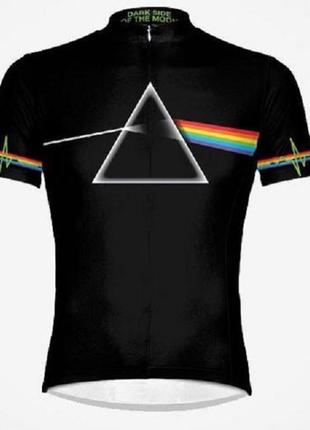 Мужская велофутболка pink floyd dark side of the moon rainbow cycling jersey