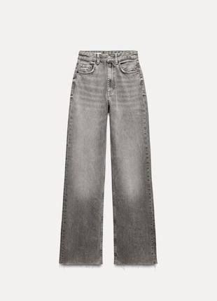 Сірі джинси wide leg zara