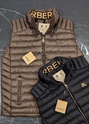 Жилетка в стиле burberry черная шоколад теплая дута
