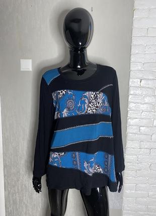 Трикотажная блузка кофта лонгслив via appia due, xxxl 56р