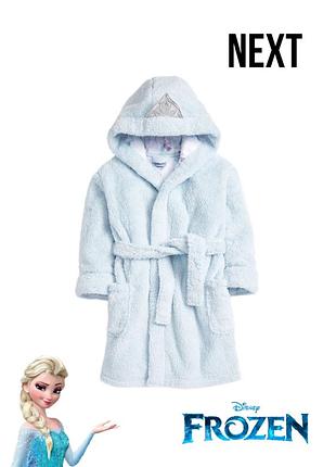 1+1=3 🔥 теплый халат эльза next 5-6 110-116 elsa frozen холодное сердце голубой плюшевый флис