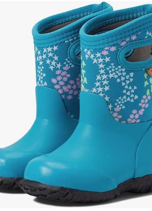 Cапоги резиновые осень/зима для девочки bogs waterproof 35 голубой