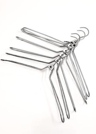 6 шт. вішалки-плечики no 46 угор, розкладний металевий тремпіль дорожній, клеймо,...