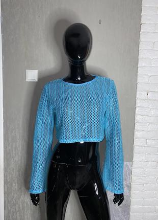 Укороченная кофта сетка plt xl