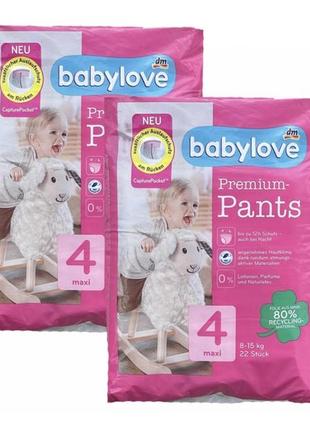 Преміум підгузники трусики babylove 4, maxi 8-15kg, 22 st (німеччина)1 фото