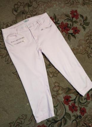 Стрейч,пудрові,джинсові бриджі з кишенями,великого розміру,agnes collection3 фото
