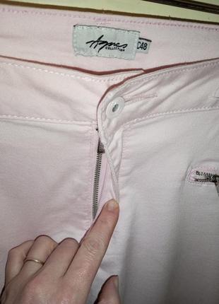 Стрейч,пудрові,джинсові бриджі з кишенями,великого розміру,agnes collection7 фото