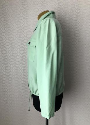 Классная тонкая ветровка / рубашка красивого цвета зеленого яблока от laure torelli, размер м (l)2 фото