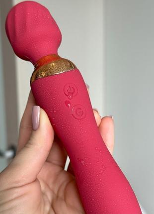 Вибратор с согревающей вибро головкой красный
