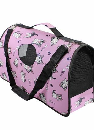 Топ! сумка-переноска для кішок taotaopets 243307 52*22*29 см cat pink