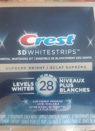 Crest 3d supreme bright whitestrips 28 полоски для отбеливания- канада2 фото