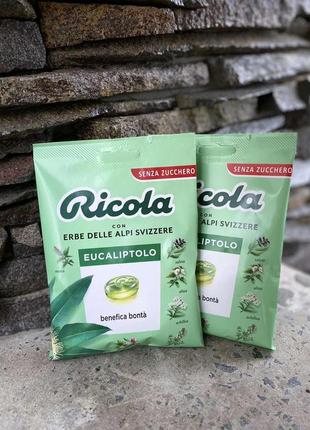 Льодяники "ricola" , евкаліпт без цукру, 68-75г