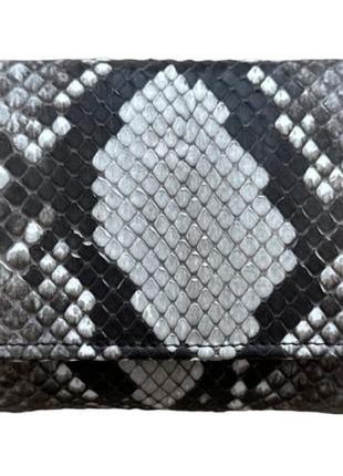Жіночий гаманець зі шкіри пітона ekzotic leather 10х13 см сірий (snw01)
