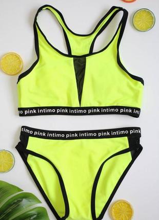 Купальник желтый "intimo pink" для девочки-подростка (128 см.)  teres