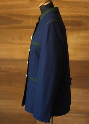 Синий шерстяной винтажный жакет женский schachtner, размер m, l4 фото