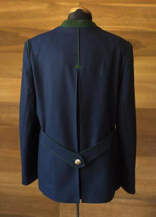 Синий шерстяной винтажный жакет женский schachtner, размер m, l5 фото
