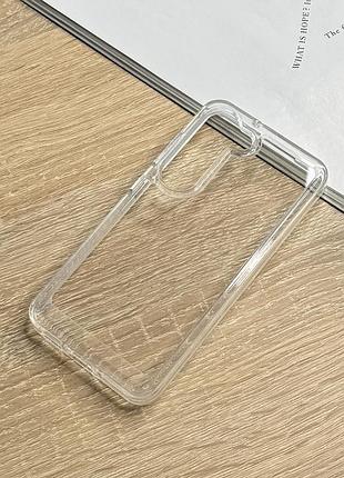 Чехол для samsung s23. прозрачный чехол с серебристыми кнопками