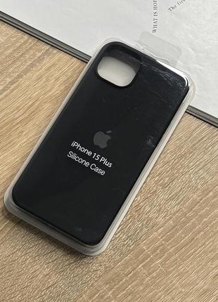 Чохол для iphone 15 plus. чохол з підкладкою, чорний матовий колір, захист камери