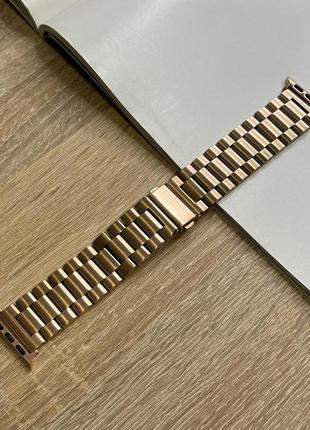 Стальной ремешок для apple watch 38 / 40 / 41 мм. универсальный размер, цвет розовое золото