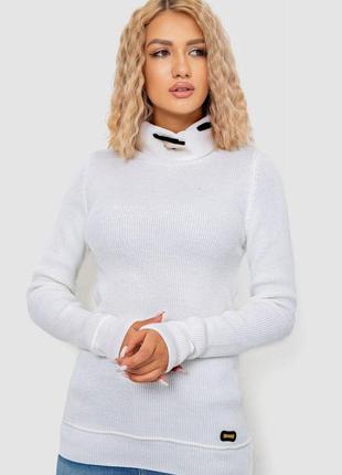 Светр-гольф жіночий однотонний, колір білий, 247r3287