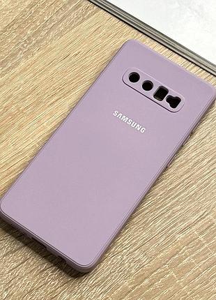 Чехол для samsung s10 plus. с подкладкой, лиловый матовый цвет, защита камеры