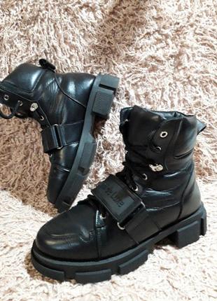 Кожаные зимние ботинки lovinni de luxe, 38-39 размер