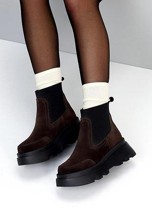 Эффектные ботинки челси натуральная замша 22750