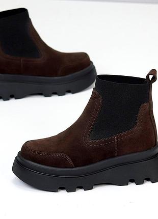 Эффектные ботинки челси натуральная замша 22750