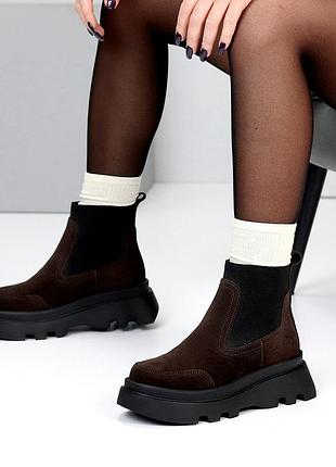 Эффектные ботинки челси натуральная замша 22750