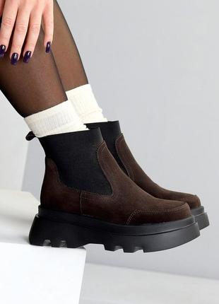 Эффектные ботинки челси натуральная замша 22750