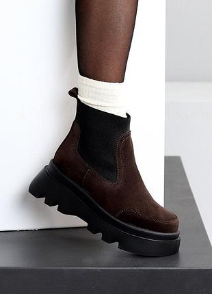 Эффектные ботинки челси натуральная замша 22750