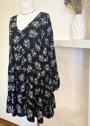 Ярусна сукня з віскози у квіти3 фото