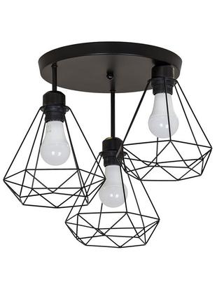 Люстра стельова на три плафона  752h2019f-3 bk+bk (300)