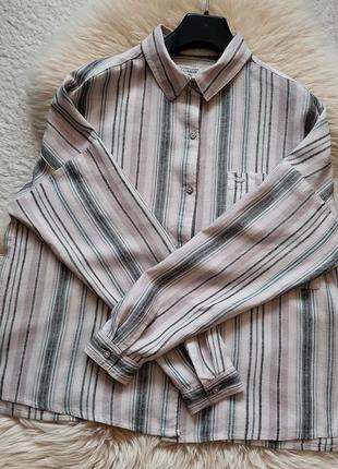 Льняная рубашка оверсайз pull&bear льняная женская сорочка женская свободная рубашка оверсайз pull&bear