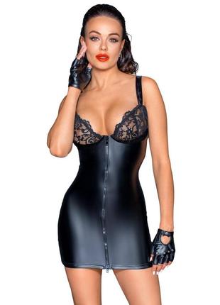 Плаття noir handmade f254 powerwetlook mini-dress — s