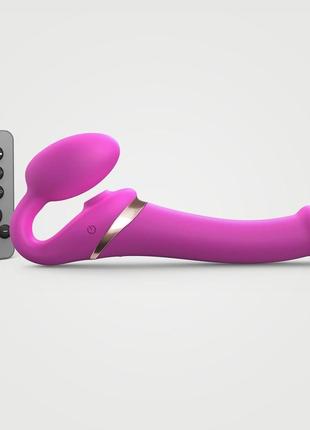 Безремневий вібрострапон із вакуумною стимуляцією strap-on-me multi orgasm — m — fuchsia