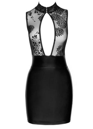 Платье noir handmade f241 short dress with powerwetlook skirt and Little top - m5 фото